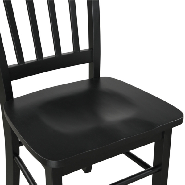 Black Shaker Wood Dining Chairs, Set of 2