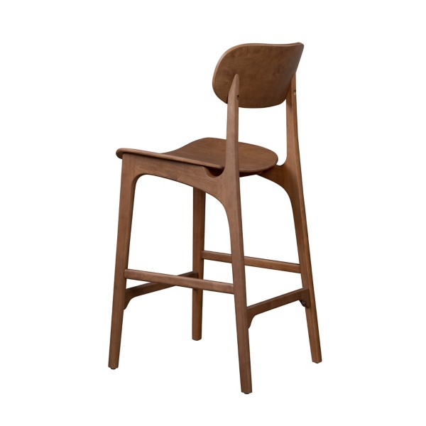Light Brown Mid-Century Modern Counter Stool