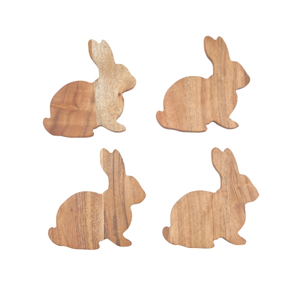 Wood Bunny Coasters, Set of 4 | Kirklands Home