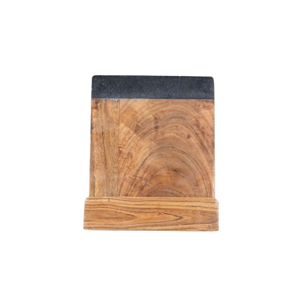 Acacia Wood and Black Marble Cookbook Holder