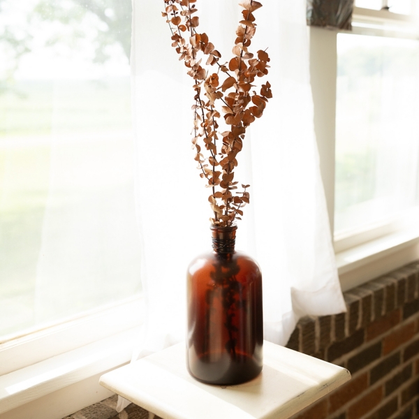 Kirklands Amber Glass Wrapped Neck Bottle Vase Hamilton Place