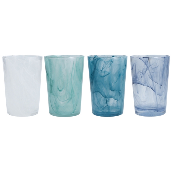 Fortessa White Swirl Tall Glasses, Set of 6