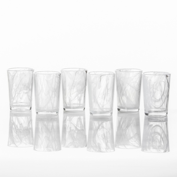 Fortessa White Swirl Tall Glasses, Set of 6