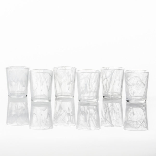 Fortessa White Swirl Glasses, Set of 6