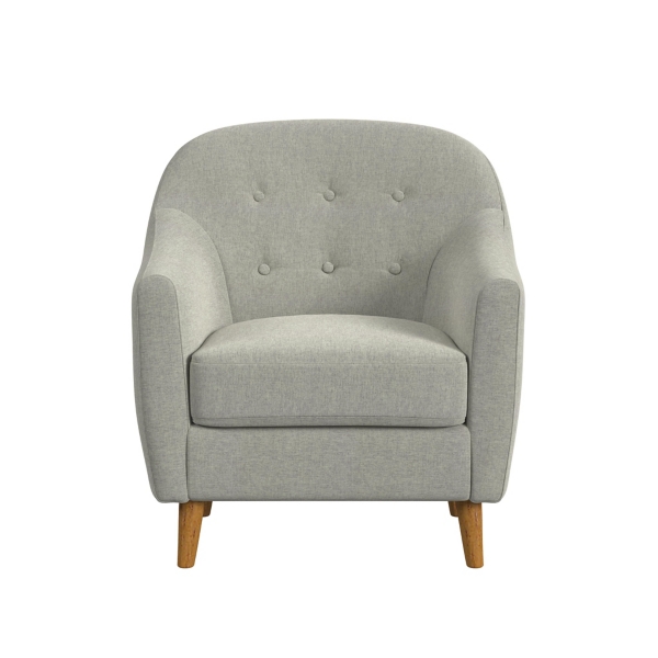 Gray Tufted Woven Accent Chair