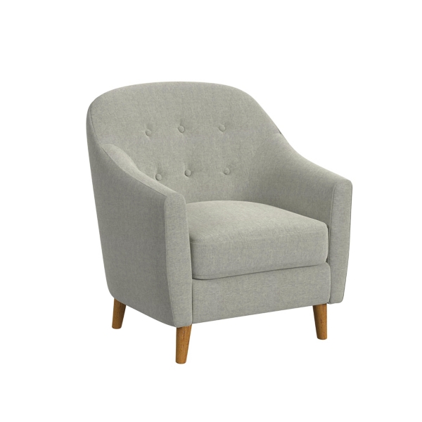 Gray Tufted Woven Accent Chair