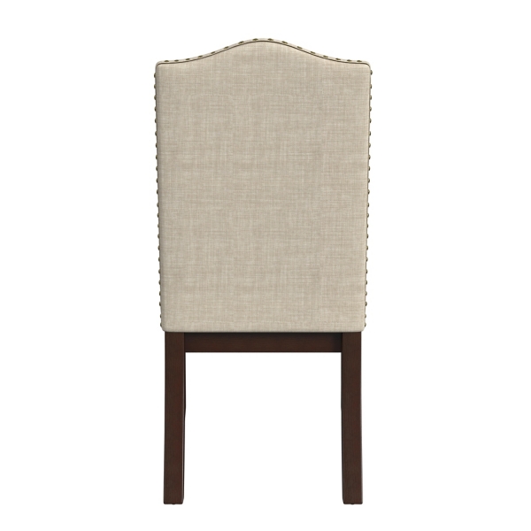 Beige Scalloped Dining Chairs, Set of 2