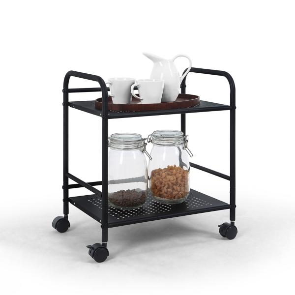 Black Metal 2Tier Utility Rolling Cart Kirklands Home