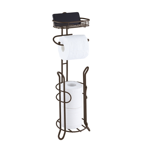 Bronze Toilet Paper Storage Stand with Basket Kirklands Home