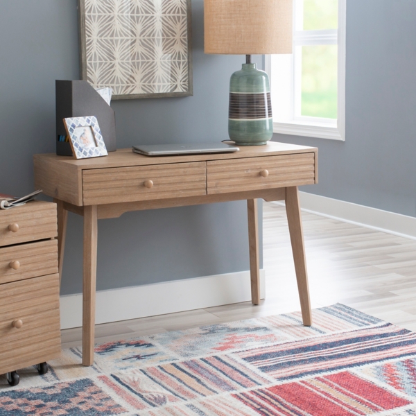 Kirklands Natural Ripples 2-Drawer Wood Desk at Hamilton Place in ...