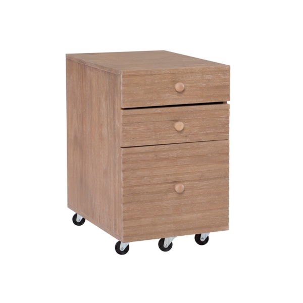 Natural Ripples 3-Drawer Wood File Cabinet