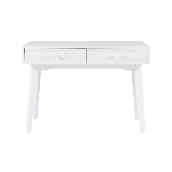 White Ripples 2-Drawer Wood Desk
