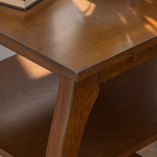 Hazelnut Prismatic Wood Accent Table