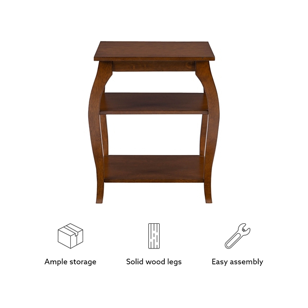 Hazelnut Prismatic Wood Accent Table