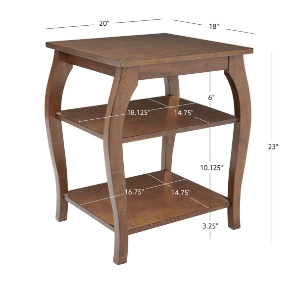 Hazelnut Prismatic Wood Accent Table