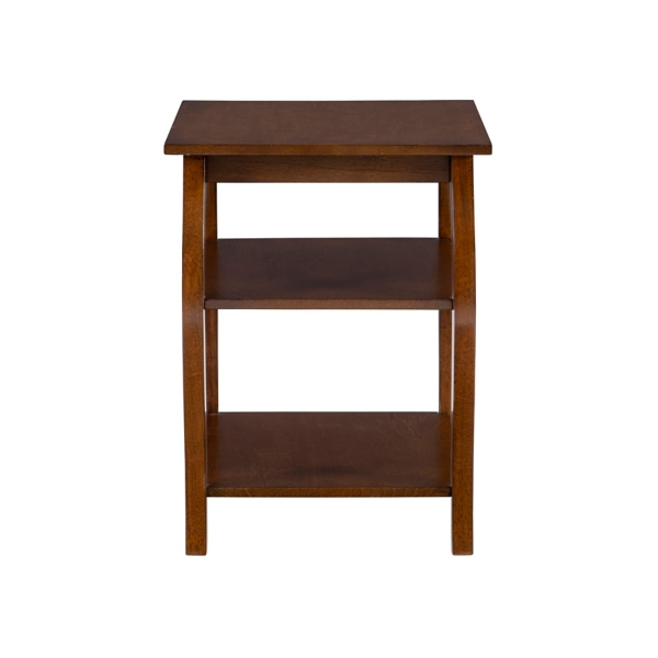 Hazelnut Prismatic Wood Accent Table