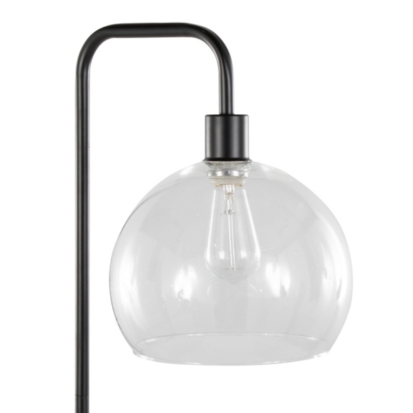 Bronze and Seeded Glass Shade Floor Lamp