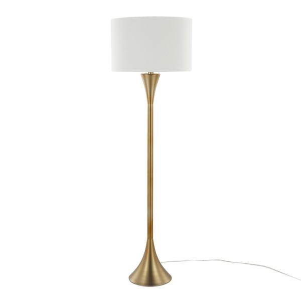 Gold Metal Hourglass Floor Lamp