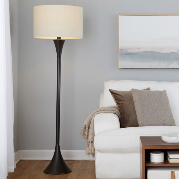 Bronze Metal Hourglass Floor Lamp