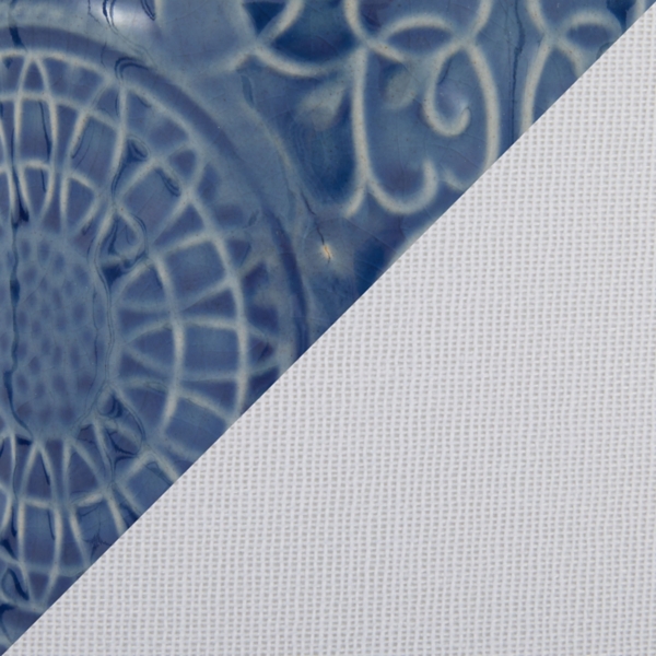 Blue Ceramic Embossed Spiro Table Lamp