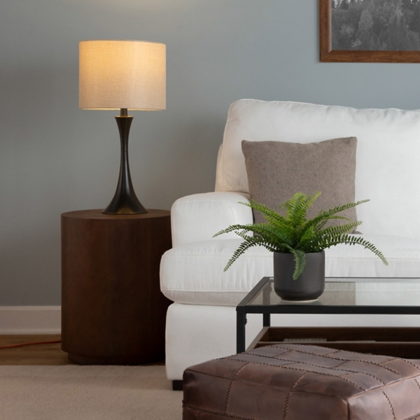 Bronze Metal Hourglass Table Lamps, Set of 2