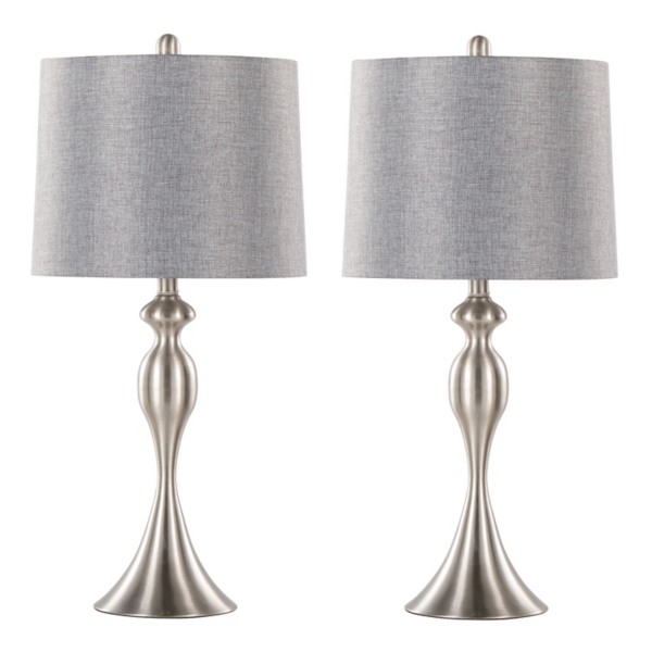 Brushed Nickel Ashley Table Lamps, Set Of 2 