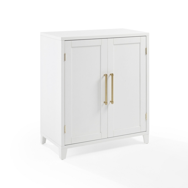 White & Gold Storage Cabinet | Kirklands Home