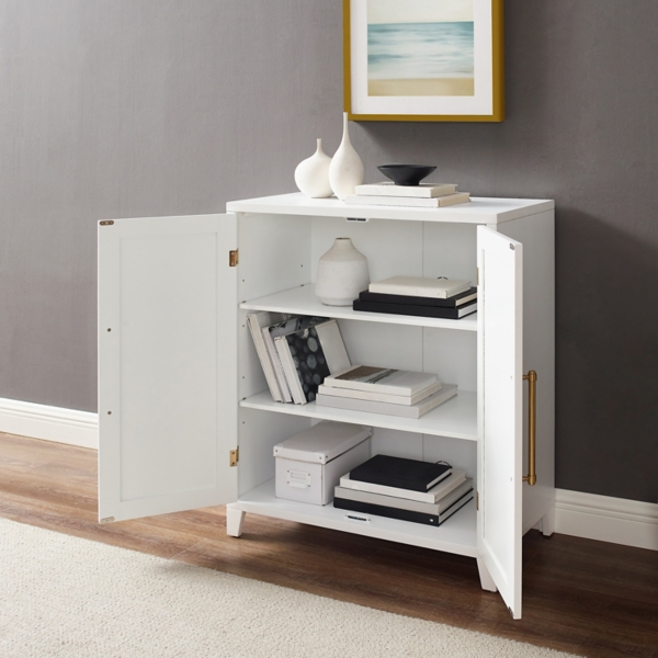 White & Gold Storage Cabinet