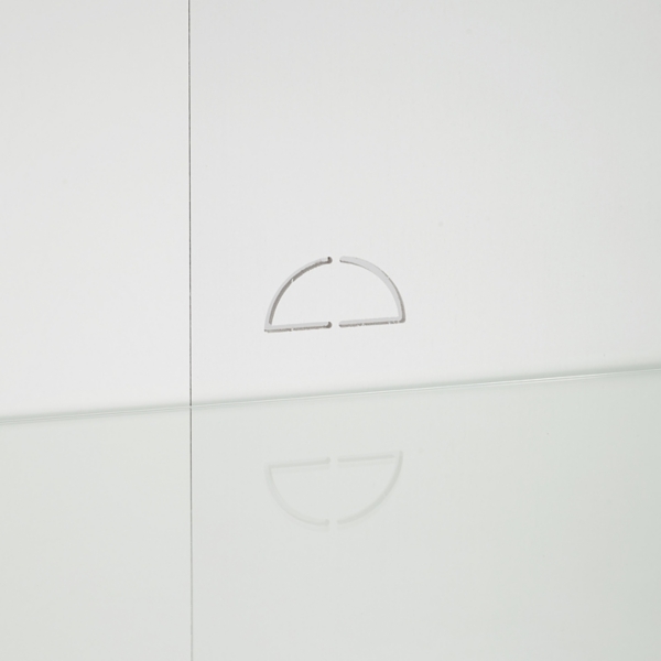 White & Gold Glass Door Storage Cabinet