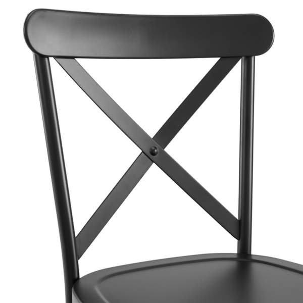 Black Metal Open Back Chairs, Set of 4