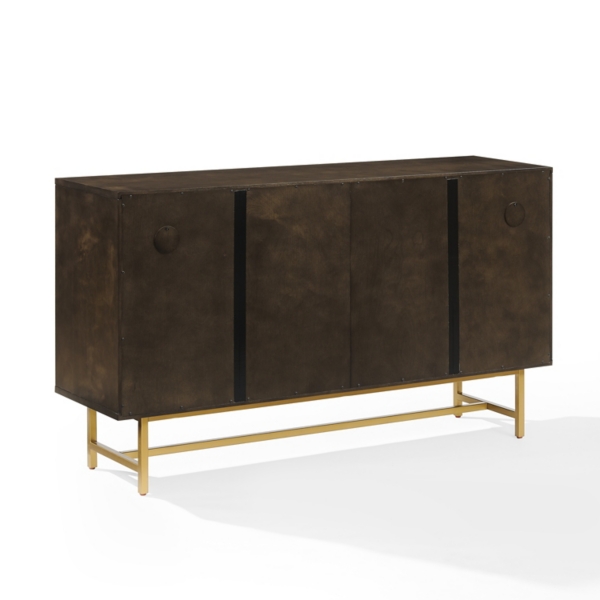 Wood & Gold Metal Cabinet