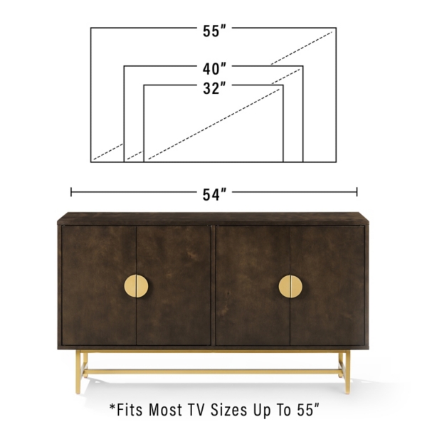 Wood & Gold Metal Cabinet