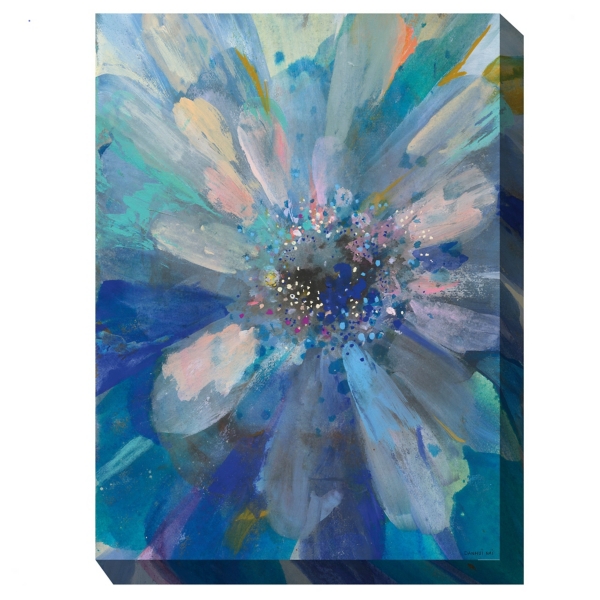 Glittery Flower Outdoor Canvas Art Print