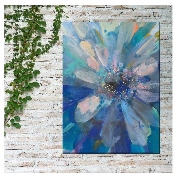 Glittery Flower Outdoor Canvas Art Print