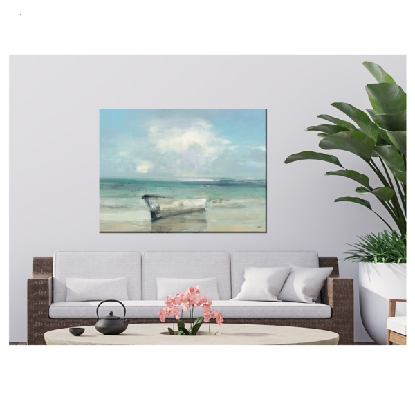 Boat on Shore Outdoor Canvas Art Print