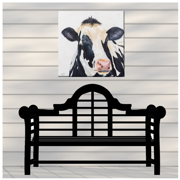 Cow Portrait Outdoor Canvas Art Print