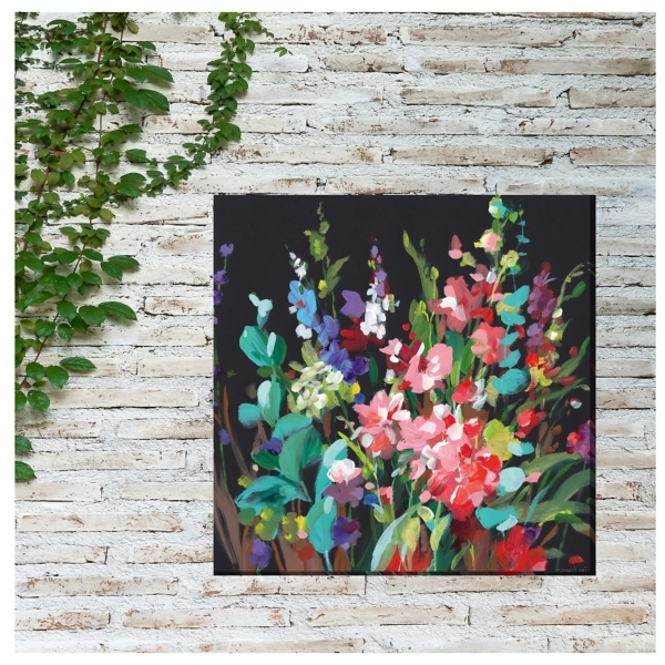 Midnight Floral Outdoor Canvas Art Print