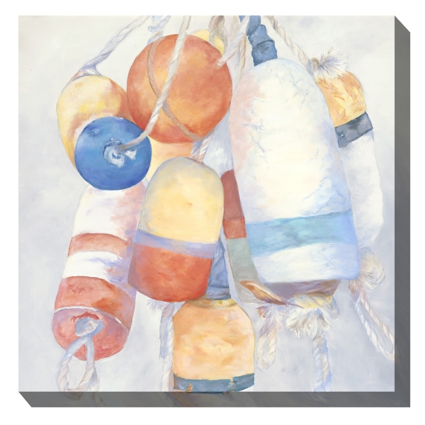 Pastel Buoys Outdoor Canvas Art Print