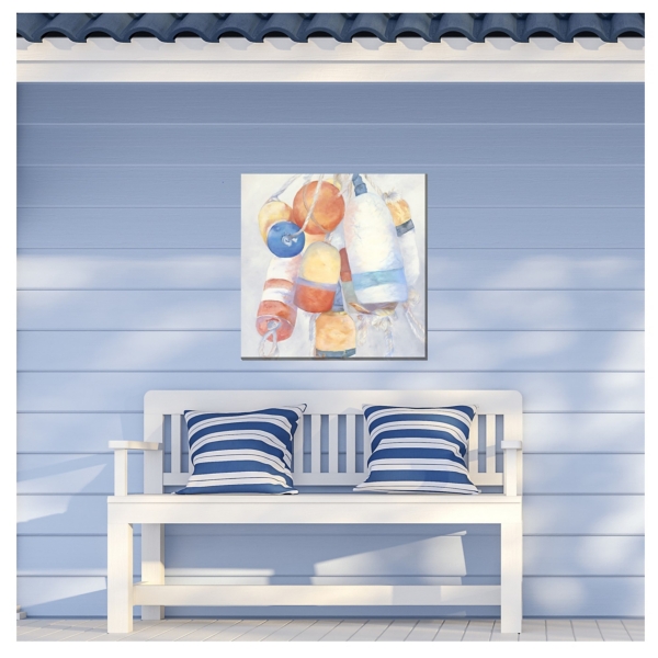 Pastel Buoys Outdoor Canvas Art Print
