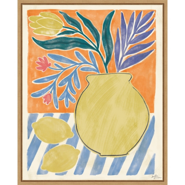 Cyprus Lemon Framed Canvas Art Print