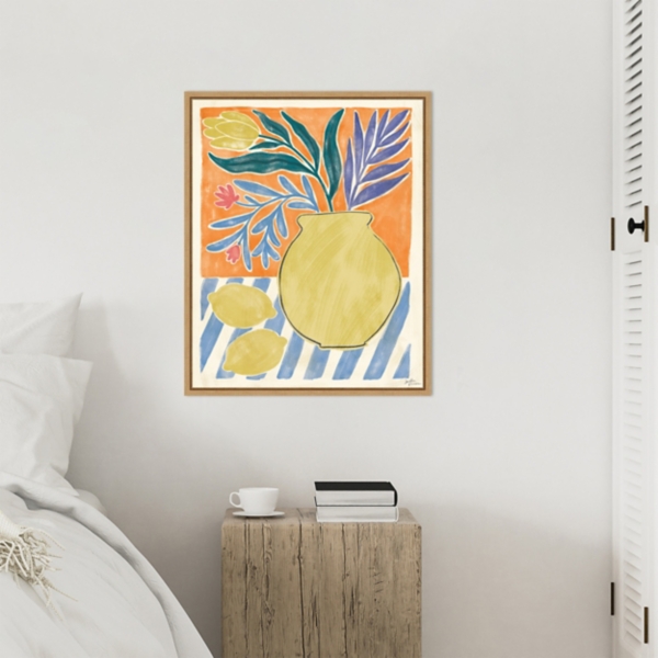 Cyprus Lemon Framed Canvas Art Print