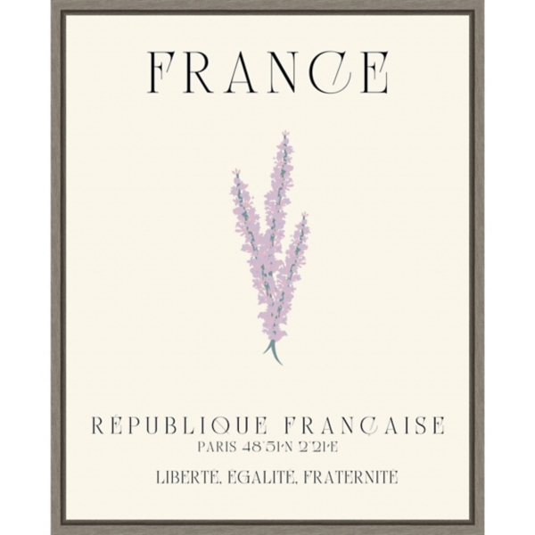 France Lavender Poster Framed Canvas Art Print