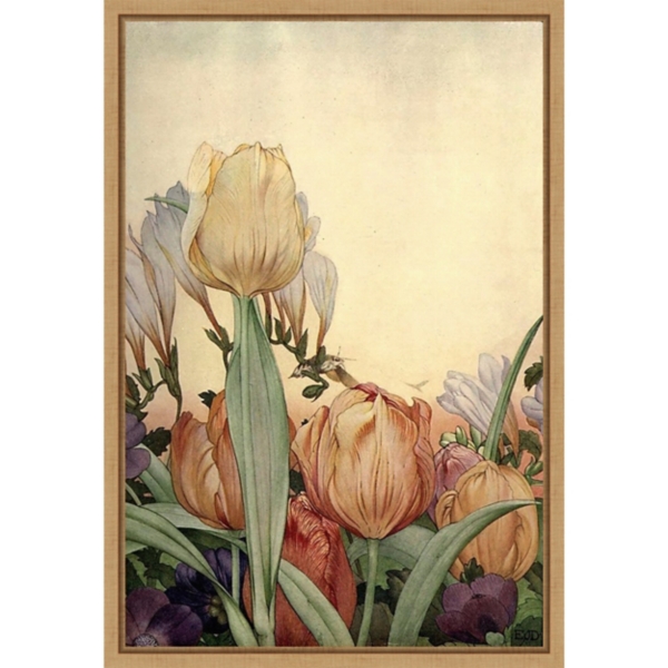 Fantasy Garden Tulip Framed Canvas Art Print
