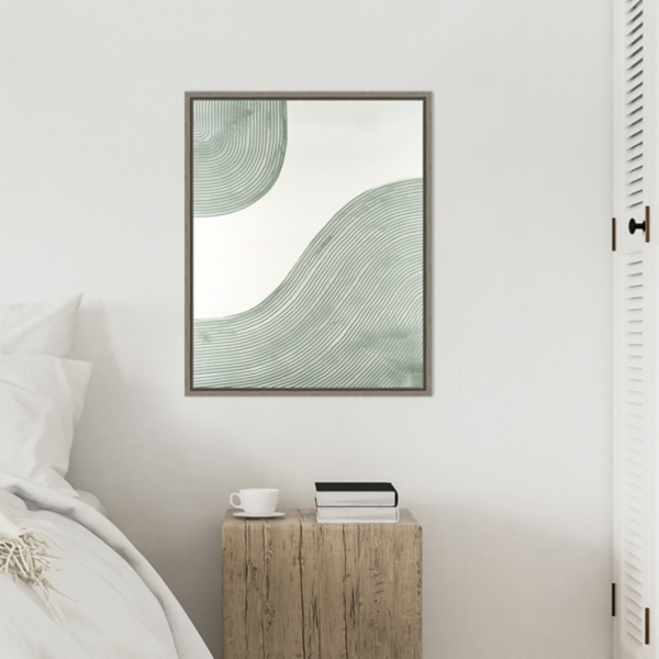 Green Get Going Framed Canvas Art Print