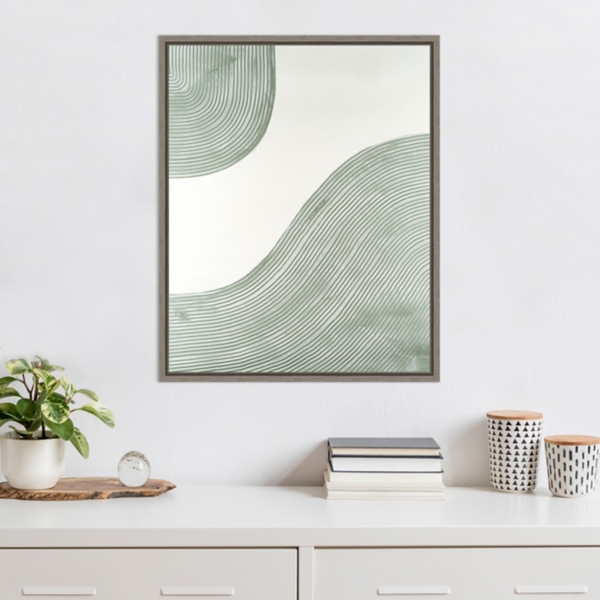 Green Get Going Framed Canvas Art Print