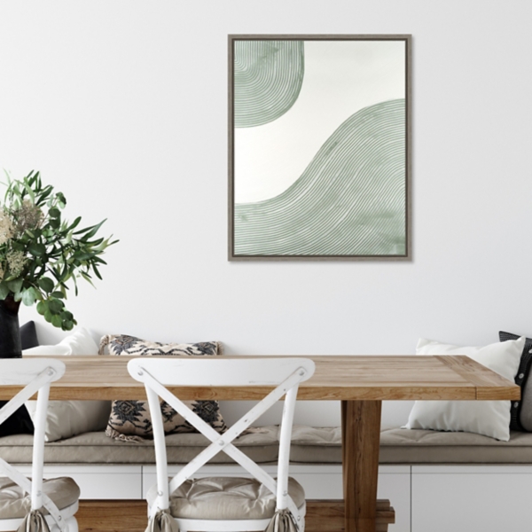 Green Get Going Framed Canvas Art Print