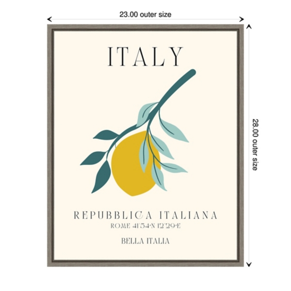 Italy Lemon Poster Framed Canvas Art Print