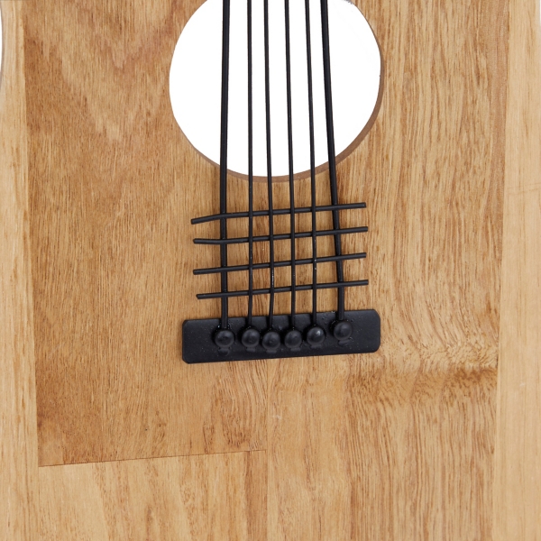 Brown Wood Acoustic Guitar Wall Plaque