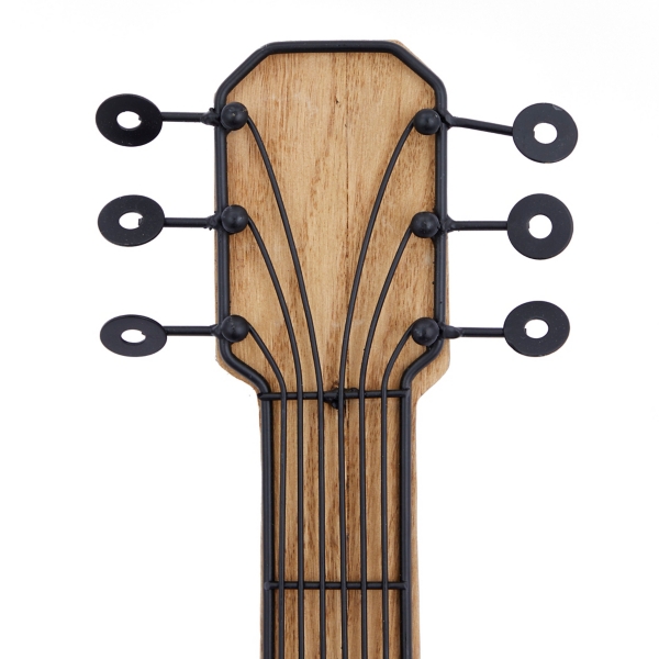 Brown Wood Acoustic Guitar Wall Plaque