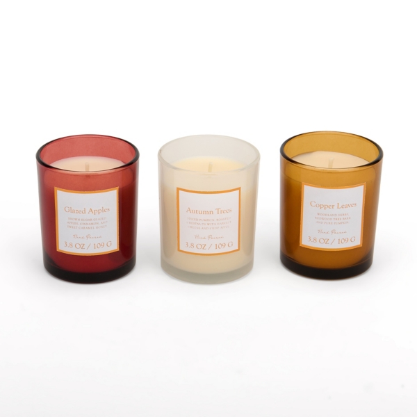 Fall Glass Jar Candles 3-pc. Gift Set